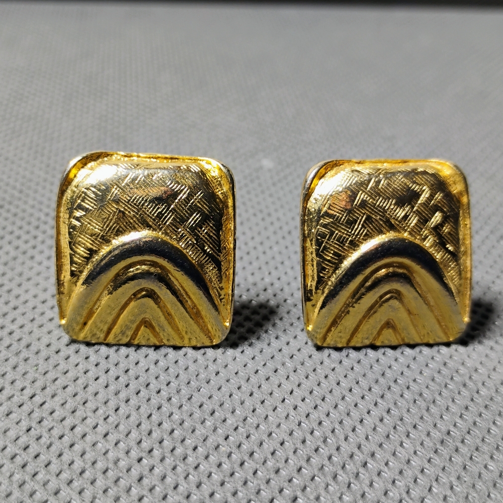 Monet Gold-Tone Square Clip On Earrings